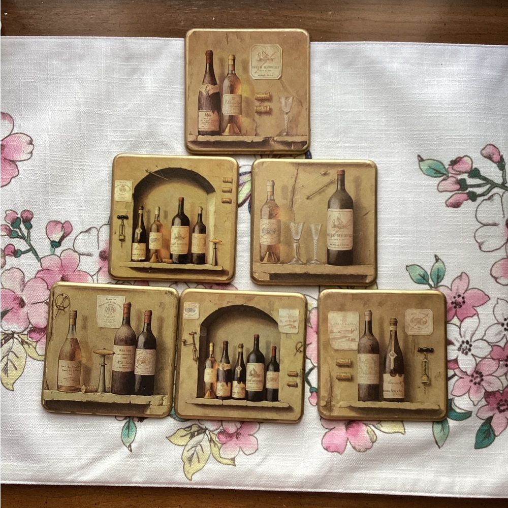 Set of 6 Wine Bottle Coasters Set